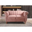 Ver imagem 5 de Conjunto Sofá Realeza 2 e 3 Lugares Fixo Rosê Veludo Bella Decor