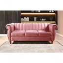 Ver imagem 4 de Conjunto Sofá Realeza 2 e 3 Lugares Fixo Rosê Veludo Bella Decor