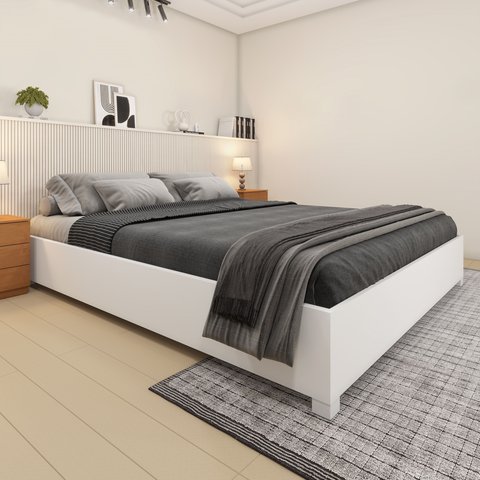 Cama Box Queen Emmdp 35cm x 164cm Grecia Yescasa Branco/Neve