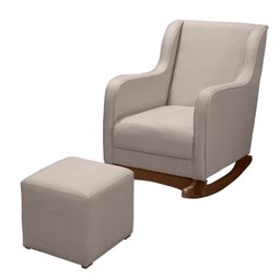 Poltrona de Amamentação com Balanço Linho com Puff Aquila Plus - 2