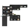 Armário de Cozinha Compacta com Mesa Dobrável Sofia Multimóveis V2007 Preto - 3