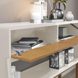 Aparador 2 Portas Catar 1.25 Retrô Lukaliam Móveis Tauari/Off White Perolizado - 4