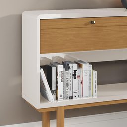 Aparador 2 Portas Catar 1.25 Retrô Lukaliam Móveis Tauari/Off White Perolizado - 7