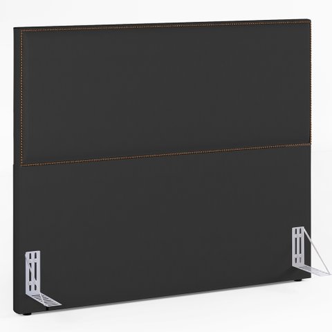 Cabeceira Box Casal King Com Tachas 195 cm Vicenza L02 Suede Preto - Lyam Decor
