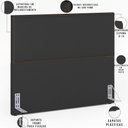 Ver imagem 4 de Cabeceira Box Casal King Com Tachas 195 cm Vicenza L02 Suede Preto - Lyam Decor