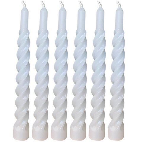 Kit 9 Vela Espiral Decoração Natalina Branco Torcida de 20cm