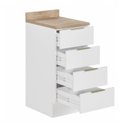 Ver imagem 5 de Balcão Planejado 4 Gavetas 40cm com Tampo com Rodapé Ipanema CabeCasa MadeiraOriginals Branco