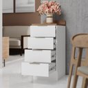 Ver imagem 4 de Balcão 4 Gavetas 40cm com Tampo com Rodapé Ipanema CabeCasa MadeiraOriginals Branco