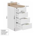 Ver imagem 3 de Balcão Planejado 4 Gavetas 40cm com Tampo com Rodapé Ipanema CabeCasa MadeiraOriginals Branco