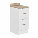 Ver imagem 2 de Balcão Planejado 4 Gavetas 40cm com Tampo com Rodapé Ipanema CabeCasa MadeiraOriginals Branco