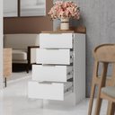 Ver imagem 4 de Balcão Planejado 4 Gavetas 40cm com Tampo com Rodapé Ipanema CabeCasa MadeiraOriginals Branco