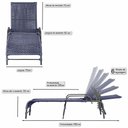 Ver imagem 2 de Espreguiçadeira Catar Corda Náutica Jardim Piscina Alumínio Azul