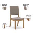 Ver imagem 6 de Kit 2 Cadeiras de Jantar Eliana MDF Linho Marrom Amêndoa D'Rossi