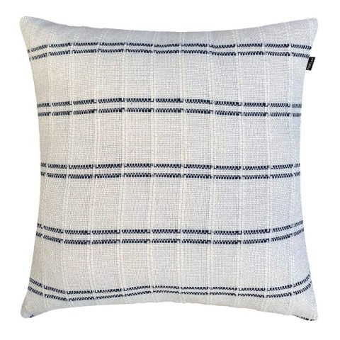 Almofada Italiana Listras Algodão 40x40cm Natural Preto