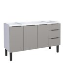 Ver imagem 1 de Gabinete de Aço Para Pia 150cm 3 Portas 3 Gavetas Jupter Cozimax Cinza Argila