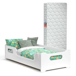 Mini Cama Infantil Montessoriana Encanto Quarto de Criança Menina e Menino com Colchão e Proteçã - 1