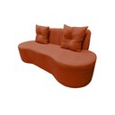 Ver imagem 5 de Sofá 3 Lugares Orgânico Curvo Madrid 180cm Veludo Terracota