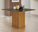 Ver imagem 1 de Mesa de Jantar 4 Lugares Tampo Mdf/vidro Napoli 90cm Canto Copo - Leifer Móveis - Freijó/freijó Deco
