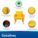 Ver imagem 3 de Poltrona Cadeira para Sala Confortável e Minimalista Paris em Suede Amarelo