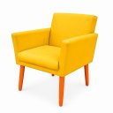 Ver imagem 4 de Poltrona Cadeira para Sala Confortável e Minimalista Paris em Suede Amarelo