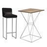 Kit Mesa Bistrô Lucca e 1 Banqueta Lucca Tampo Caramelo Ferro Cinza Corino Preto e Almofada Cinza -  - 1