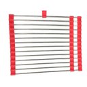 Ver imagem 1 de Escorredor Esteira Inox Louça Cozinha Pia Flexivel Extensivel Multiuso Silicone Dobravel Compacto