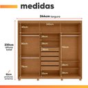 Ver imagem 3 de Guarda Roupas Casal 6 Portas 5 Gavetas Avila