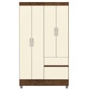 Ver imagem 7 de Guarda Roupa Solteiro 103cm 4 Portas Mayra Imbuia/champanhe V02 - Mpozenato