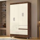 Ver imagem 3 de Guarda Roupa Solteiro 103cm 4 Portas Mayra Imbuia/champanhe V02 - Mpozenato