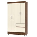 Ver imagem 1 de Guarda Roupa Solteiro 103cm 4 Portas Mayra Imbuia/champanhe V02 - Mpozenato