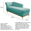 Ver imagem 4 de Kit Diva Recamier Vanessa 160cm Lado Direito e 02 Poltronas Laura Suede - Doce Sonho Móveis RECAMIER