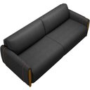 Ver imagem 3 de Kit Sofá 03 Lugares Sala Estar 223cm com 02 Poltronas Flora Pés Madeira M03 Couríssimo Preto -