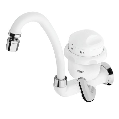 Torneira Elétrica Bica Móvel 1/4v Branca 3t Quente Fria Fame:220v 5400w