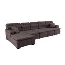 Ver imagem 4 de Sofá Orlando 4.20x2.10m com Chaise, Retrátil e Reclinável - Marrom