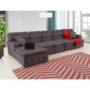 Ver imagem 1 de Sofá Orlando 4.20x2.10m com Chaise, Retrátil e Reclinável - Marrom