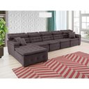 Ver imagem 7 de Sofá Orlando 4.20x2.10m com Chaise, Retrátil e Reclinável - Marrom