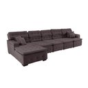 Ver mais imagens de Sofá Orlando 4.20x2.10m com Chaise, Retrátil e Reclinável - Marrom