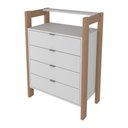 Ver imagem 2 de Gaveteiro Com 4 Gavetas Multimóveis Vcr25006 Branco/Amêndoa Branco/Amêndoa