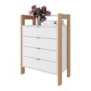 Ver imagem 1 de Gaveteiro Com 4 Gavetas Multimóveis Vcr25006 Branco/Amêndoa Branco/Amêndoa