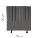 Ver imagem 2 de Cabeceira Estofada Carla 100cm Solteiro Para Cama Box Quarto Corino Cinza - Gat Magazine
