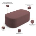 Ver imagem 4 de Kit 02 Puffs Decorativos Orgânicos para Living Quarto 100cm Doha W01 Suede Rosê - Lyam Decor