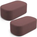 Ver imagem 1 de Kit 02 Puffs Decorativos Orgânicos para Living Quarto 100cm Doha W01 Suede Rosê - Lyam Decor
