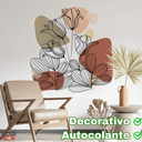 Ver imagem 3 de Adesivo de Parede Flor Contemporâneo Flores Tons Terrosos
