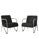 Ver imagem 2 de Kit Com 2 Poltronas Decorativa Sabrina Cromada Preto