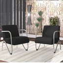 Ver imagem 1 de Kit Com 2 Poltronas Decorativa Sabrina Cromada Preto