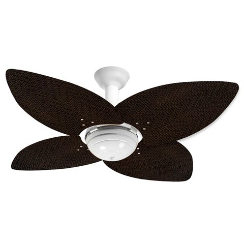 Ventilador de Teto Office Jet Aspen Venti-delta Branco Rattan Marrom 220v