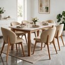 Ver imagem 2 de Kit 06 Cadeiras de Jantar e Estar Living Estofada Mia L02 Linho Bege Escuro - Lyam Decor