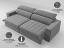 Ver imagem 2 de Sofá com Molas Ensacadas Retrátil e Reclinável Strike 2,40m Veludocristal com Carregador Usb -