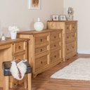 Ver imagem 3 de Cômoda de Madeira Maciça com 6 Gavetas Marrom Antique