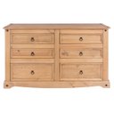 Ver imagem 7 de Cômoda de Madeira Maciça com 6 Gavetas Marrom Antique